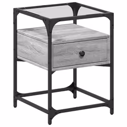 VidaXL 846080, Grigio, Vetro, Acciaio, Legno, 400 mm, 400 mm, 550 mm, 1 pz