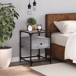 VidaXL 846080 comodino Grigio