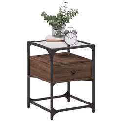 vidaXL Comodini 2 pz Rovere Marrone 40x40x55 cm in Legno Multistrato - Vista aggiuntiva 3