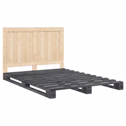 vidaXL Giroletto con Testiera Grigio 140x200 cm Legno Massello di Pino - Vista aggiuntiva 3