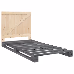 vidaXL Giroletto con Testiera Grigio 100x200 cm Legno Massello di Pino - Vista aggiuntiva 3