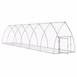 Gabbia per Conigli Argento 600x105x120 cm in Acciaio Zincatocod mxl 116478 - Vista aggiuntiva 3