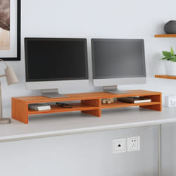 Supporto Monitor Marrone Cera 100x24x13 cm Legno Massello Pino Vidaxl 813401