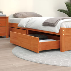 Cassetti per Letto 4pz Marrone Cera in Legno Massello di Pino Vidaxl 187534