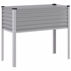 vidaXL Fioriera da Giardino Grigia 100x45x90 cm in Acciaio - Vista aggiuntiva 2