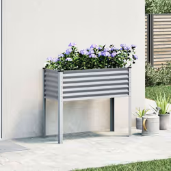 vidaXL Fioriera da Giardino Grigia 100x45x90 cm in Acciaio - Vista aggiuntiva 3