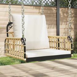 Sedia a Dondolo con Cuscini 63x58x39 cm Polyrattan e Acciaio Vidaxl 759424