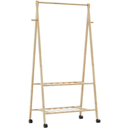 Vidaxl - Appendiabiti con Ripiani e Ruote 96x45,5x155,5 cm in Bambù