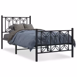 vidaXL Giroletto con Testiera e Pediera Metallo Nero 80x200 cm - Vista aggiuntiva 2