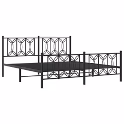 vidaXL Giroletto con Testiera e Pediera Metallo Nero 183x213 cm - Vista aggiuntiva 3
