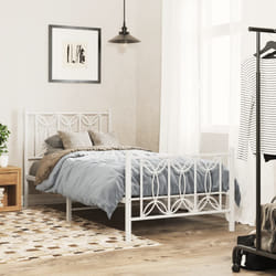 vidaXL Giroletto con Testiera e Pediera Metallo Bianco 80x200 cm