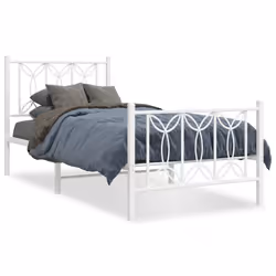 vidaXL Giroletto con Testiera e Pediera Metallo Bianco 80x200 cm - Vista aggiuntiva 2