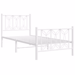 vidaXL Giroletto con Testiera e Pediera Metallo Bianco 80x200 cm - Vista aggiuntiva 3