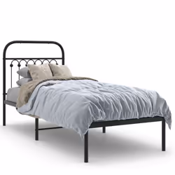 vidaXL Giroletto con Testiera in Metallo Nero 80x200 cm - Vista aggiuntiva 2