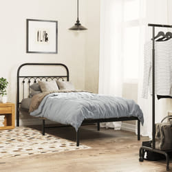 vidaXL Giroletto con Testiera in Metallo Nero 90x190 cm