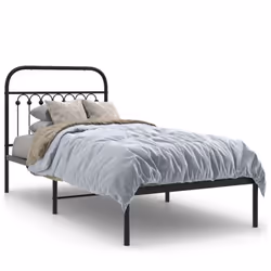 vidaXL Giroletto con Testiera in Metallo Nero 90x190 cm - Vista aggiuntiva 2