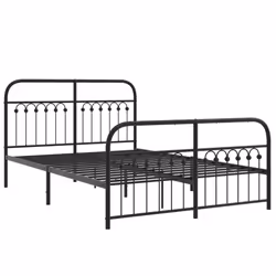 vidaXL Giroletto con Testiera e Pediera Metallo Nero 137x190 cm - Vista aggiuntiva 3