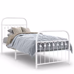 vidaXL Giroletto con Testiera e Pediera Metallo Bianco 80x200 cm - Vista aggiuntiva 2