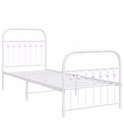 vidaXL Giroletto con Testiera e Pediera Metallo Bianco 80x200 cm - Vista aggiuntiva 3