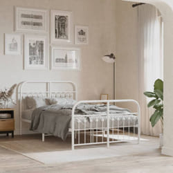 Giroletto con Testiera e Pediera Metallo Bianco 120x200 cm Vidaxl 500015
