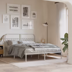 vidaXL Testiera in Metallo Bianco 150 cm - Vista aggiuntiva 3