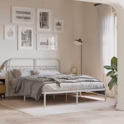 vidaXL Testiera in Metallo Bianco 160 cm - Vista aggiuntiva 3