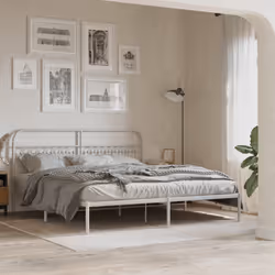 vidaXL Testiera in Metallo Bianco 180 cm - Vista aggiuntiva 3