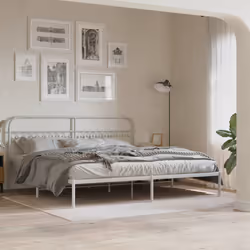 vidaXL Testiera in Metallo Bianco 200 cm - Vista aggiuntiva 3
