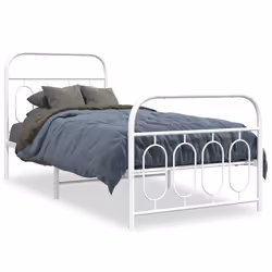 vidaXL Giroletto con Testiera e Pediera Metallo Bianco 80x200 cm - Vista aggiuntiva 2