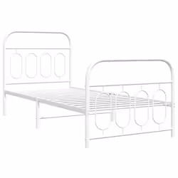 vidaXL Giroletto con Testiera e Pediera Metallo Bianco 80x200 cm - Vista aggiuntiva 3