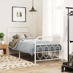 vidaXL Giroletto con Testiera e Pediera Metallo Bianco 90x190 cm
