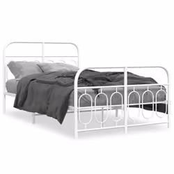vidaXL Giroletto con Testiera e Pediera Metallo Bianco 120x190 cm - Vista aggiuntiva 2