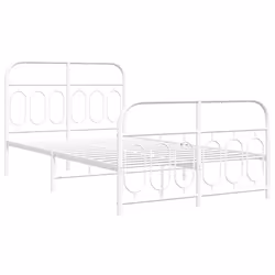 vidaXL Giroletto con Testiera e Pediera Metallo Bianco 120x190 cm - Vista aggiuntiva 3