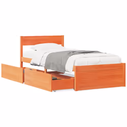 vidaXL Letto senza Materasso Marrone Cera 100x200 cm in Legno di Pino - Vista aggiuntiva 2
