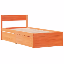 vidaXL Letto senza Materasso Marrone Cera 100x200 cm in Legno di Pino - Vista aggiuntiva 3