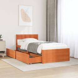 Letto senza Materasso Marrone Cera 90x190 cm in Legno di Pino Vidaxl 518580