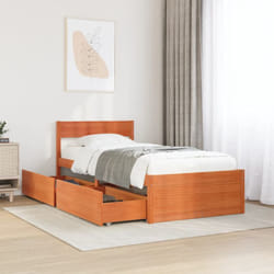 Letto senza Materasso Marrone Cera 75x190 cm in Legno di Pino Vidaxl 141607