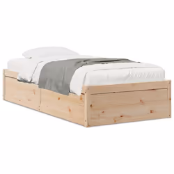 vidaXL Giroletto senza Materasso 100x200 cm in Legno Massello di Pino - Vista aggiuntiva 2