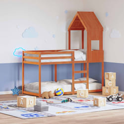 Tetto Letto Bambini Marrone Cera 55x84x132 Legno Massello Pino Vidaxl 755168