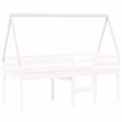 vidaXL Tetto Letto Bambini Bianco 209x95,5x88 cm Legno Massello Pino - Vista aggiuntiva 3