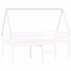vidaXL Tetto Letto Bambini Bianco 199x95,5x88 cm Legno Massello Pino - Vista aggiuntiva 3