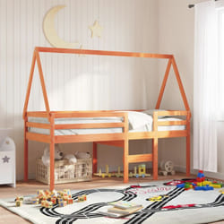 Tetto Letto Bambini Marrone Cera 199x95,5x88 cm Massello Pino vidaXL974604