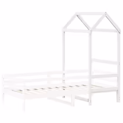 vidaXL Tetto Letto Bambini Bianco 98x70x176,5 cm Legno Massello Pino - Vista aggiuntiva 3