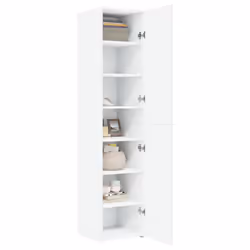 vidaXL Credenza Bianca 40x42,5x185 cm in Legno Multistrato - Vista aggiuntiva 3