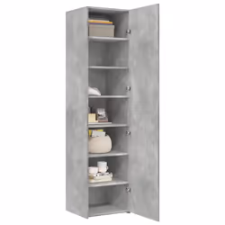 vidaXL Credenza Grigio Cemento 45x42,5x185 cm in Legno Multistrato - Vista aggiuntiva 3