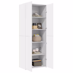vidaXL Credenza Bianca 70x42,5x185 cm in Legno Multistrato - Vista aggiuntiva 3