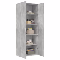 vidaXL Credenza Grigio Cemento 70x42,5x185 cm in Legno Multistrato - Vista aggiuntiva 3