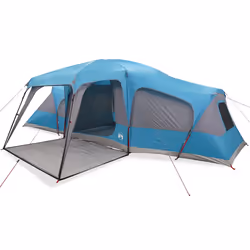 vidaXL Tenda da Campeggio con Portico Cupola 9Persone Blu Impermeabile - Vista aggiuntiva 2
