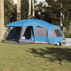 vidaXL Tenda da Campeggio con Portico Cupola 9Persone Blu Impermeabile - Vista aggiuntiva 3