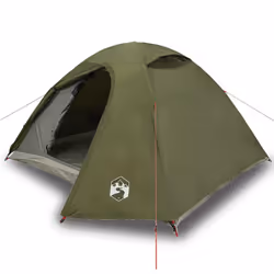 vidaXL Tenda da Campeggio a Cupola 4 Persone Verde Oliva Impermeabile - Vista aggiuntiva 2